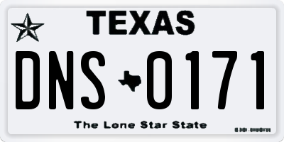 TX license plate DNS0171