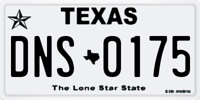 TX license plate DNS0175