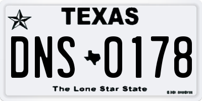 TX license plate DNS0178