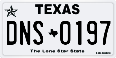TX license plate DNS0197