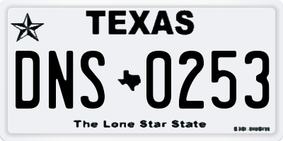 TX license plate DNS0253