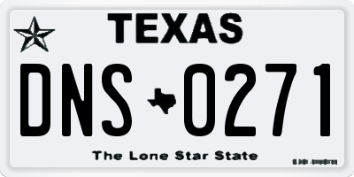 TX license plate DNS0271