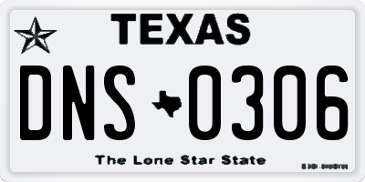 TX license plate DNS0306