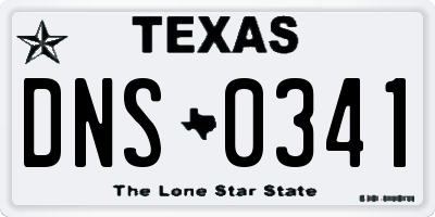 TX license plate DNS0341