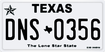 TX license plate DNS0356