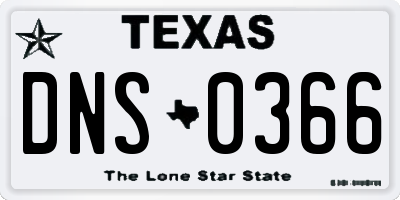 TX license plate DNS0366