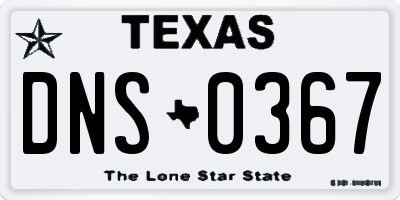 TX license plate DNS0367