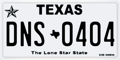 TX license plate DNS0404