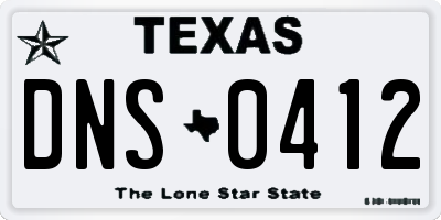 TX license plate DNS0412