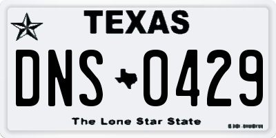 TX license plate DNS0429
