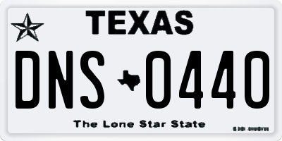 TX license plate DNS0440