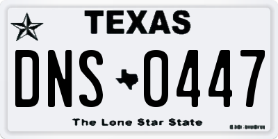 TX license plate DNS0447