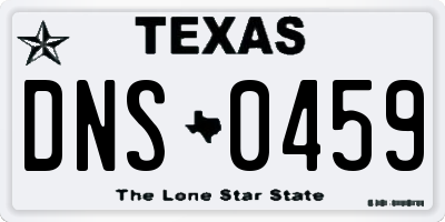 TX license plate DNS0459