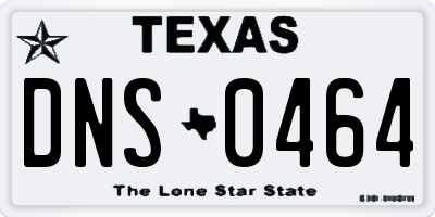 TX license plate DNS0464