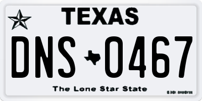TX license plate DNS0467