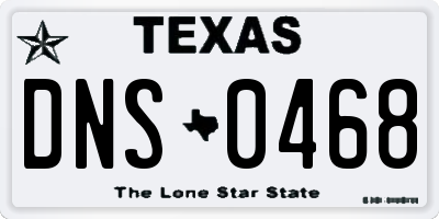 TX license plate DNS0468