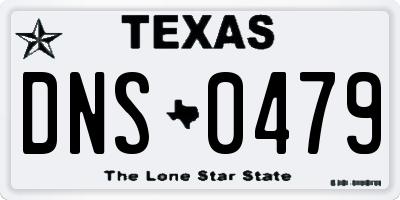 TX license plate DNS0479