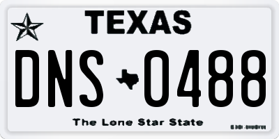 TX license plate DNS0488
