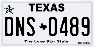 TX license plate DNS0489