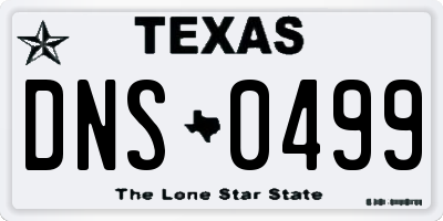 TX license plate DNS0499