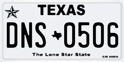 TX license plate DNS0506