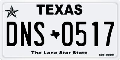 TX license plate DNS0517