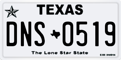 TX license plate DNS0519