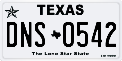 TX license plate DNS0542