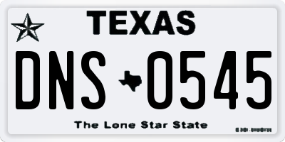 TX license plate DNS0545