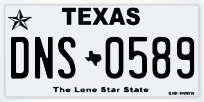TX license plate DNS0589