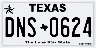 TX license plate DNS0624