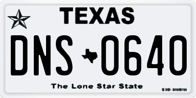 TX license plate DNS0640