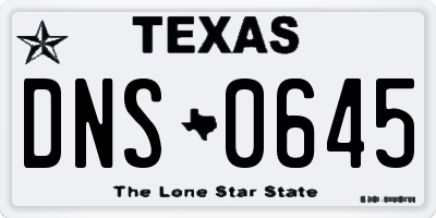 TX license plate DNS0645