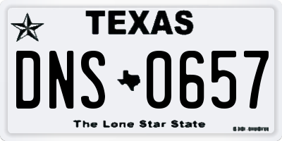 TX license plate DNS0657