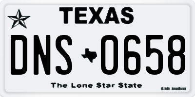 TX license plate DNS0658