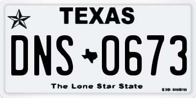TX license plate DNS0673