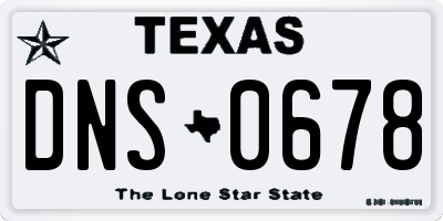 TX license plate DNS0678