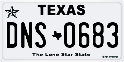 TX license plate DNS0683