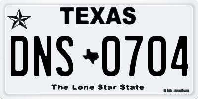 TX license plate DNS0704