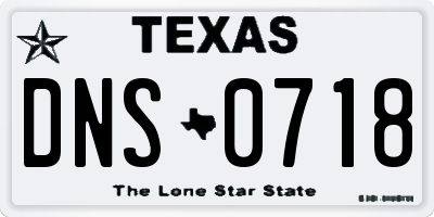 TX license plate DNS0718