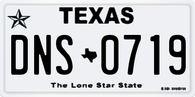 TX license plate DNS0719