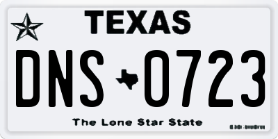 TX license plate DNS0723