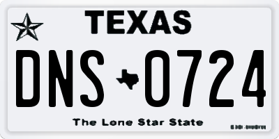 TX license plate DNS0724