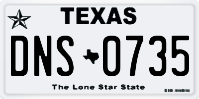 TX license plate DNS0735