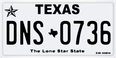 TX license plate DNS0736