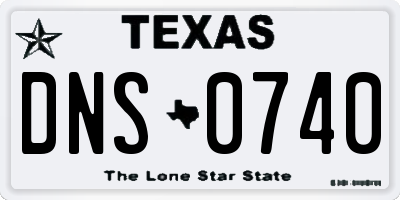 TX license plate DNS0740