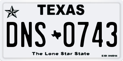TX license plate DNS0743