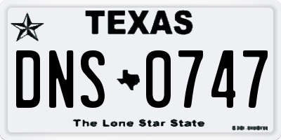 TX license plate DNS0747
