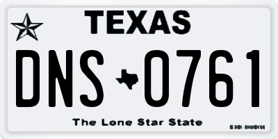 TX license plate DNS0761