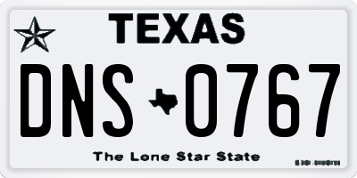 TX license plate DNS0767